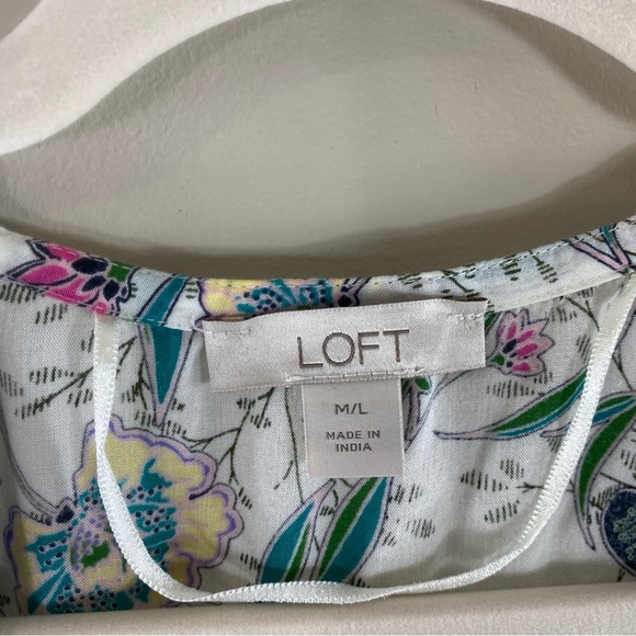 Ann Taylor LOFT M/L Floral 100% Modal Open Front‎ Cardigan Short Sleeve Kimono - Picture 4 of 10